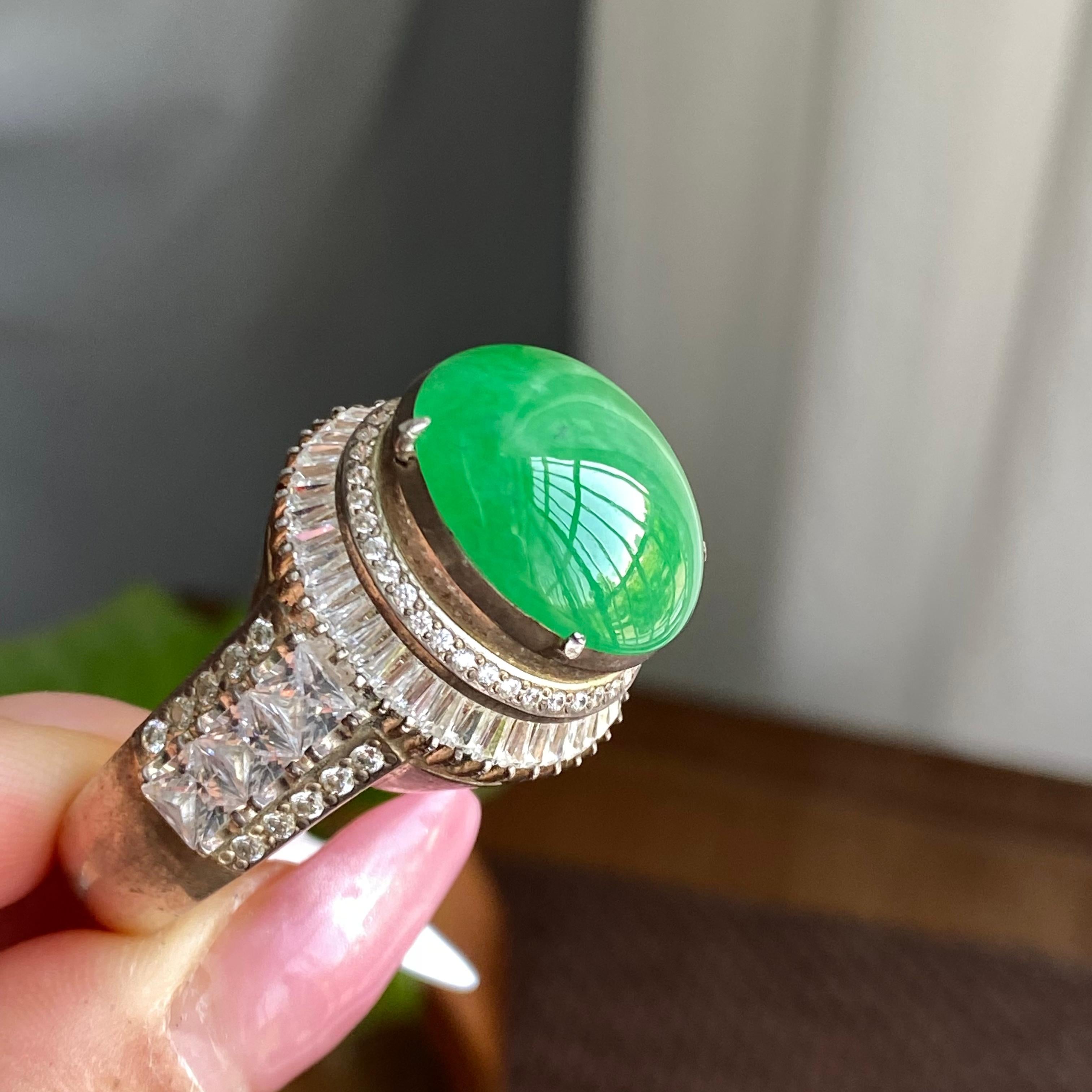 细糯种阳绿裸石蛋面（yc282884）