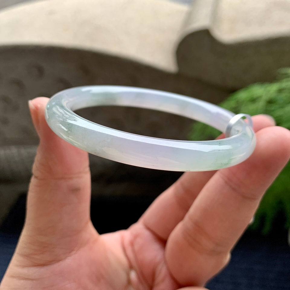 细糯种淡紫罗兰圆条手镯（56.3mm）（yc110759）