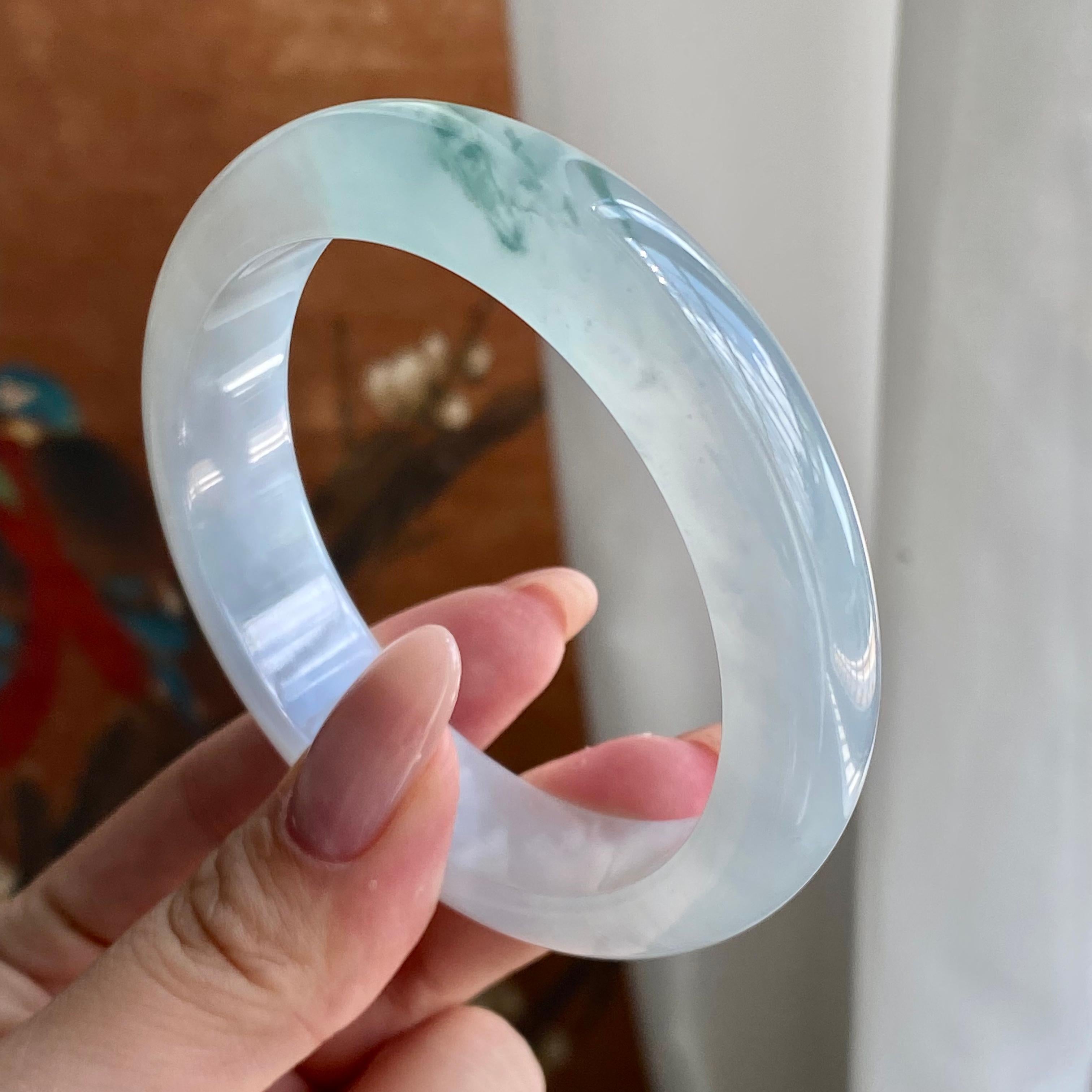 冰种飘花平安镯（57圈）（yc229036）