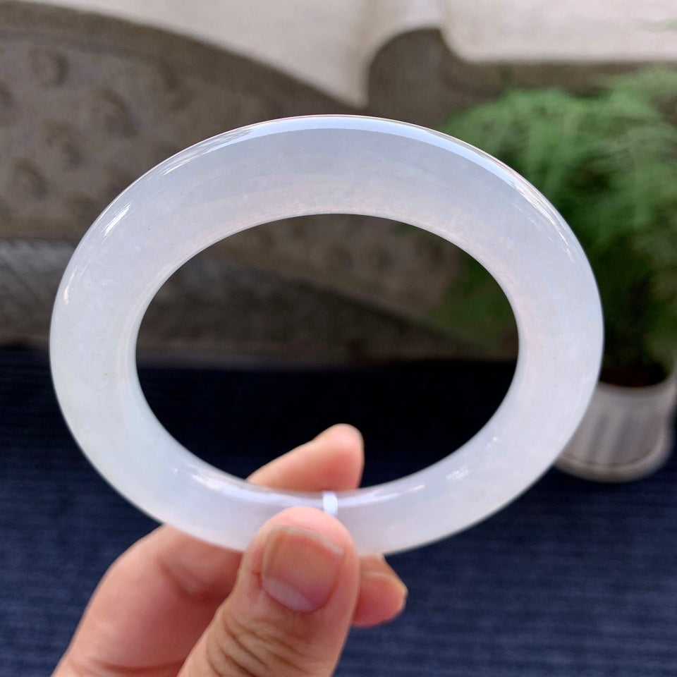 冰种无色圆条手镯（56.4mm）（yc079660）