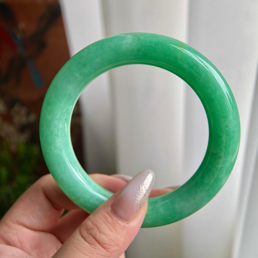 细糯种满绿圆条手镯（58圈）（yc209408）