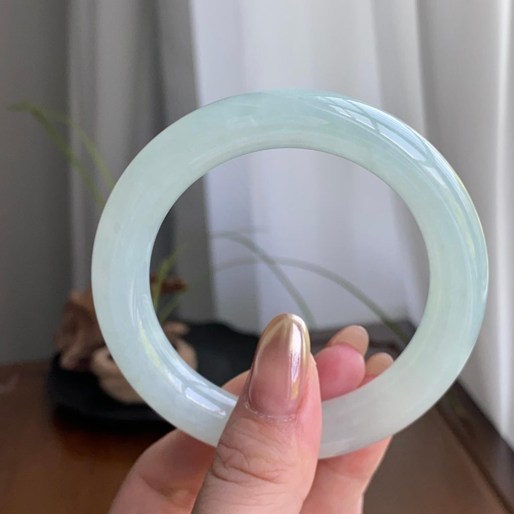 糯冰种晴底圆条手镯（55圈）（yc258185）