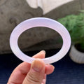 糯冰种淡紫罗兰圆条手镯（52mm）（yc117930）