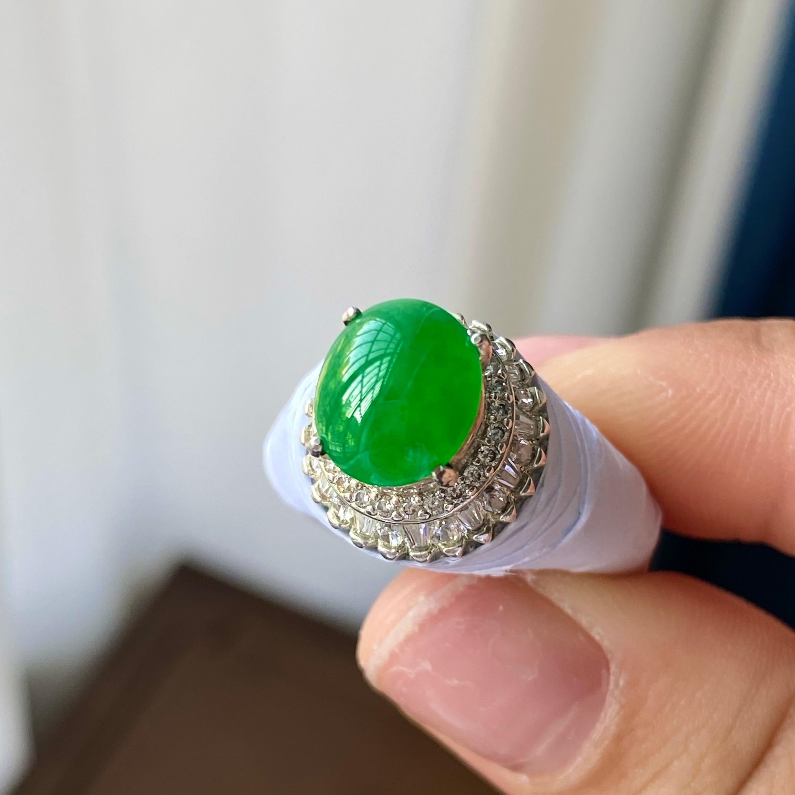 冰种满绿蛋面裸石（yc303888）