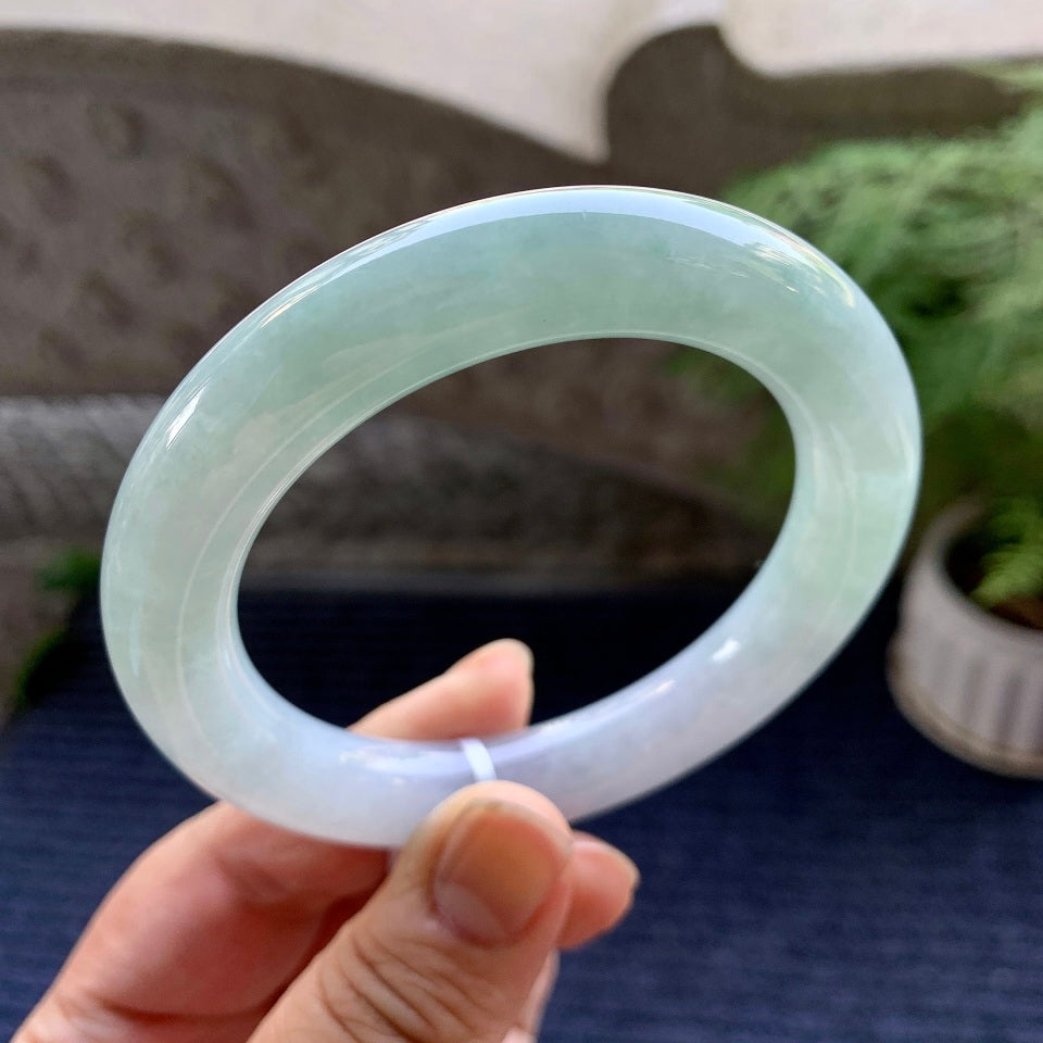 细糯种淡春彩圆条手镯（57.5mm）（yc094198）