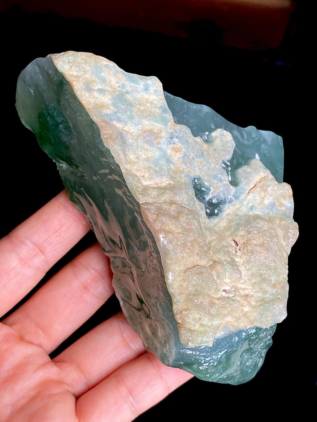 毛料｜高冰木那飘绿花雪花棉（yc359457）