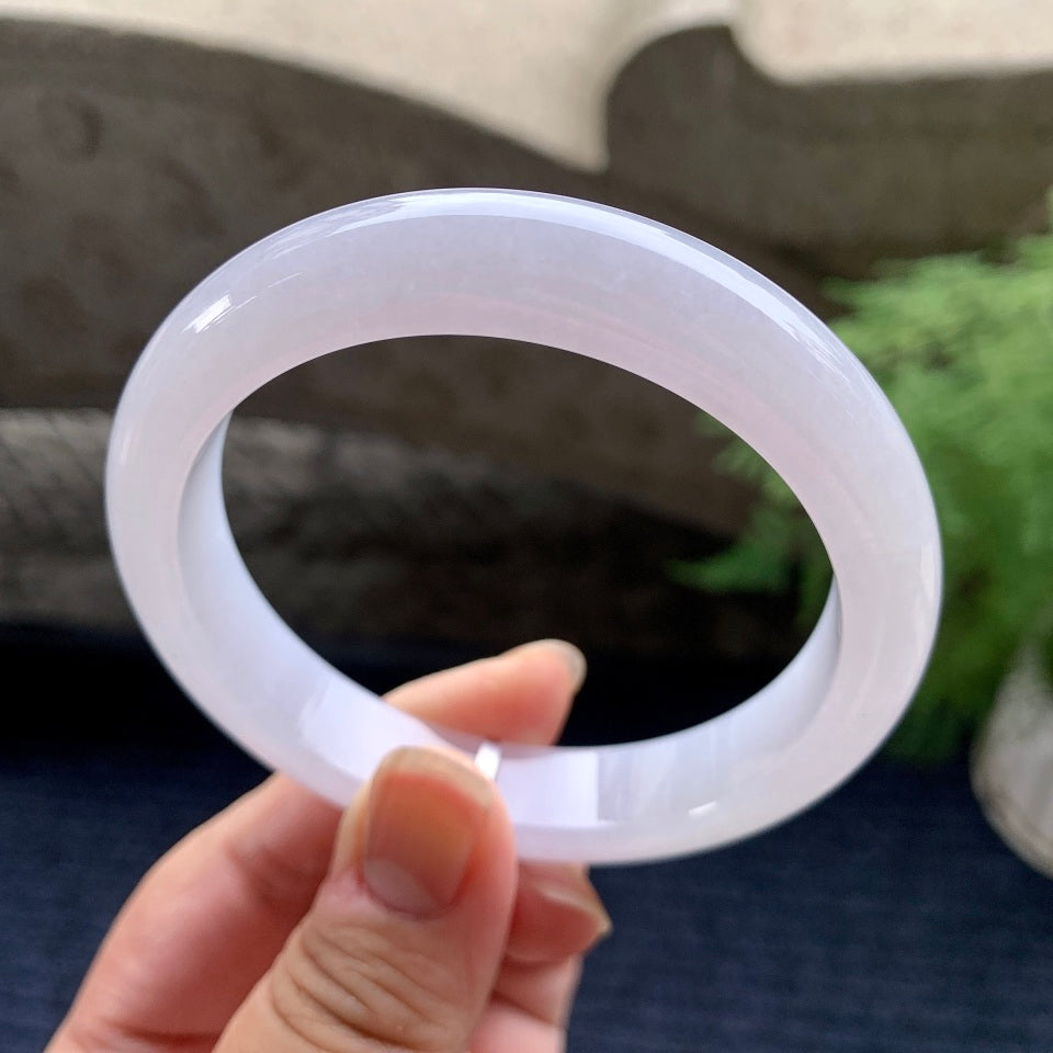 细糯种淡粉底平安镯（59mm）（yc096224）
