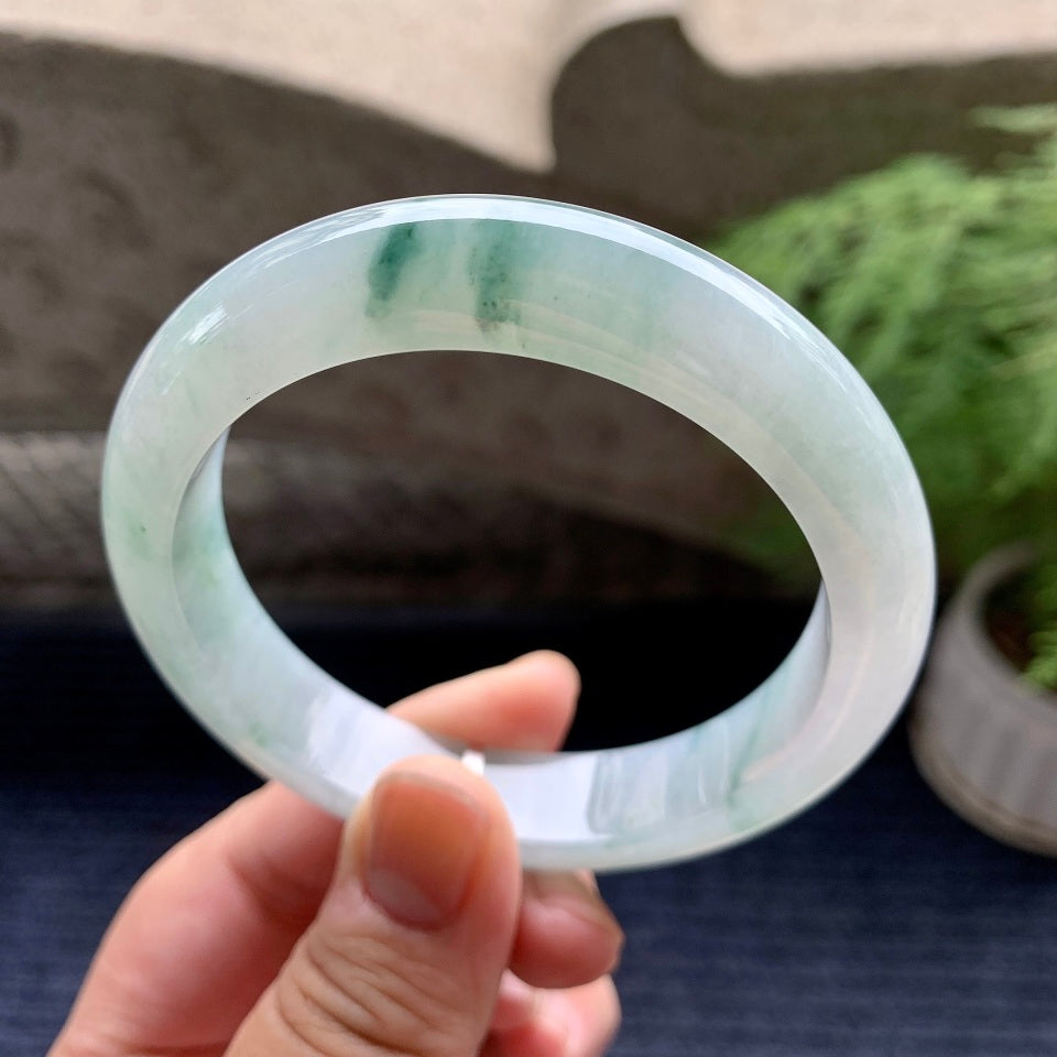 细糯种飘花平安镯（58.4mm）（yc097808）