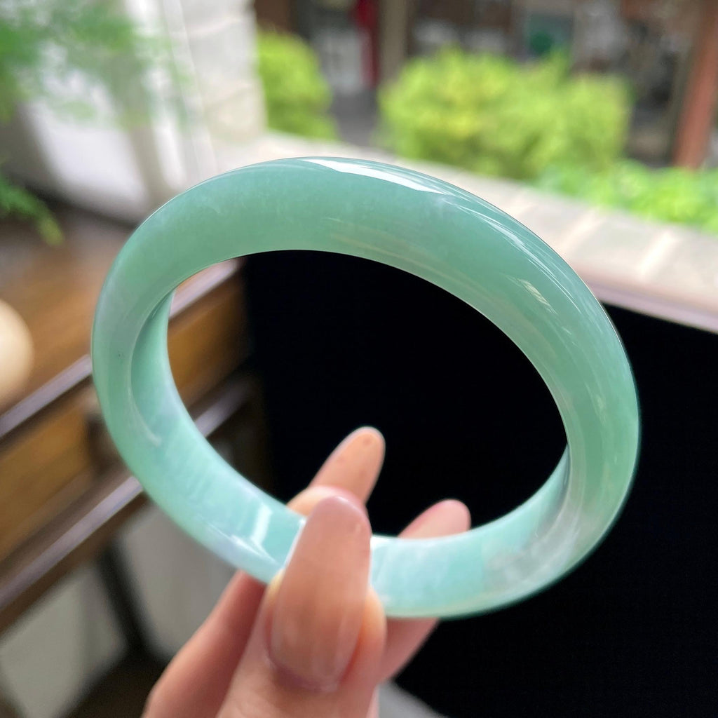 细糯种果绿正圈平安镯 56圈（yc709481）