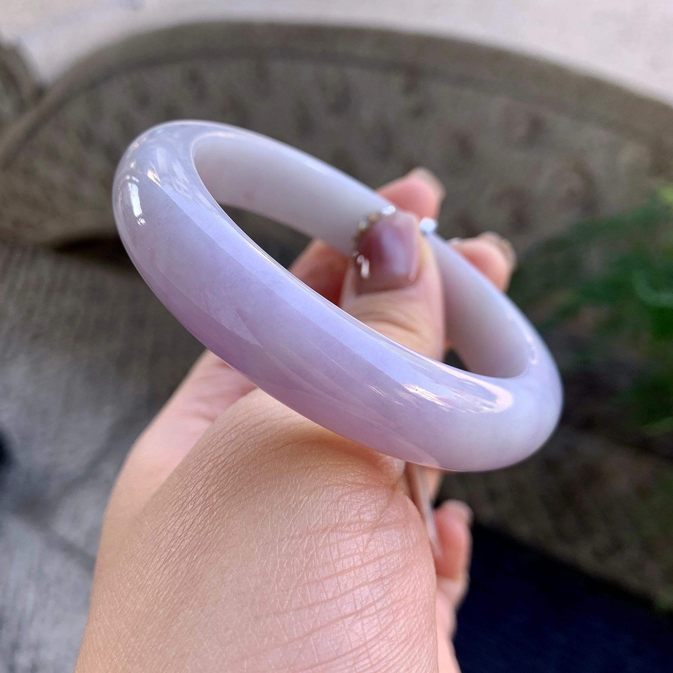 糯种淡紫罗兰平安镯（56.3mm）（yc275325）