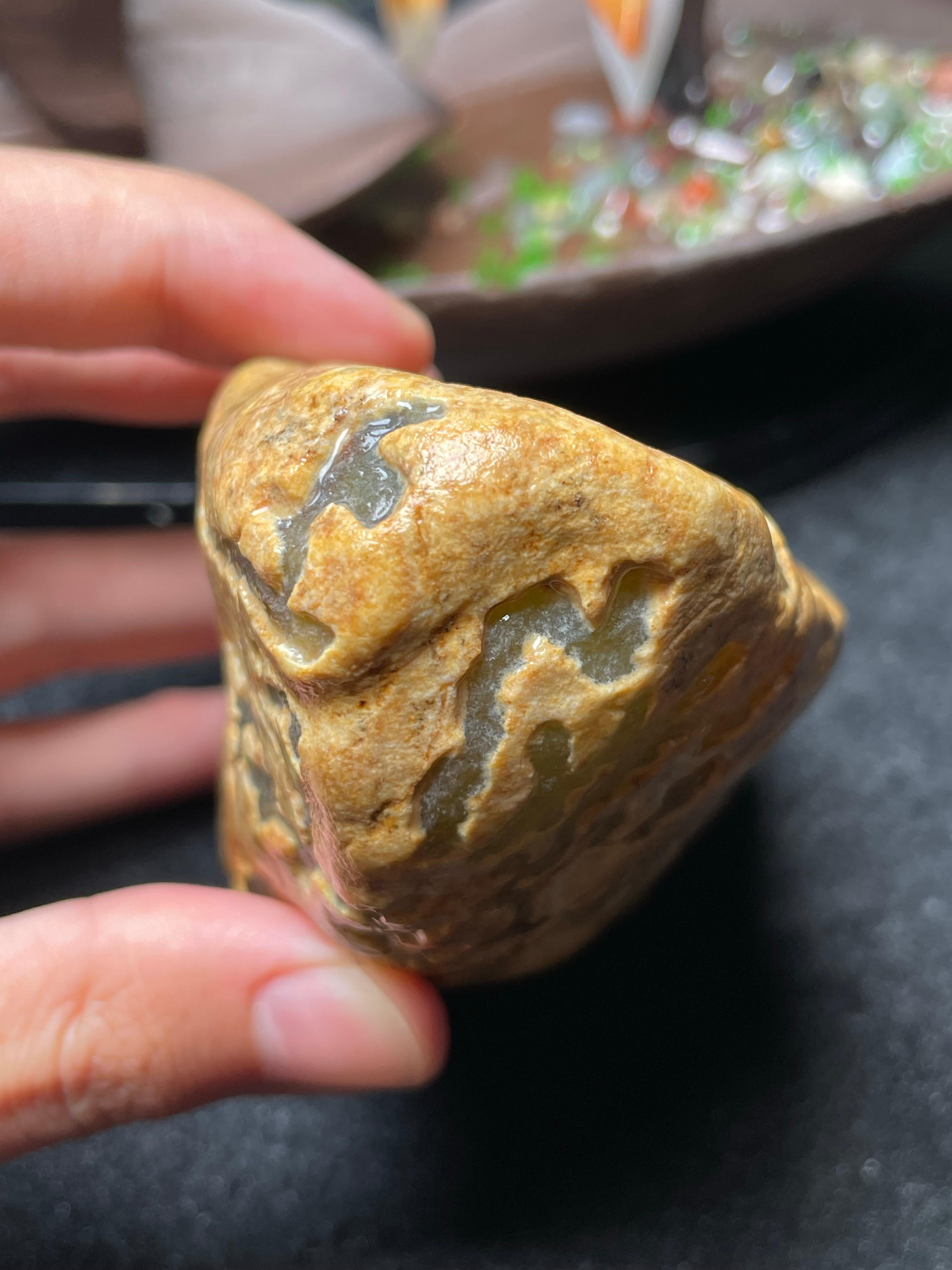 极品大马坎开窗冰黄翡（yc501316）