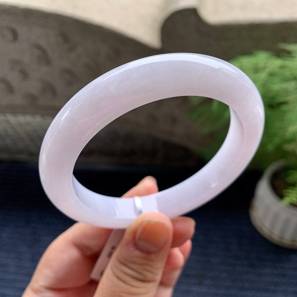 细糯种淡紫罗兰平安镯（60.8mm）（yc093439）