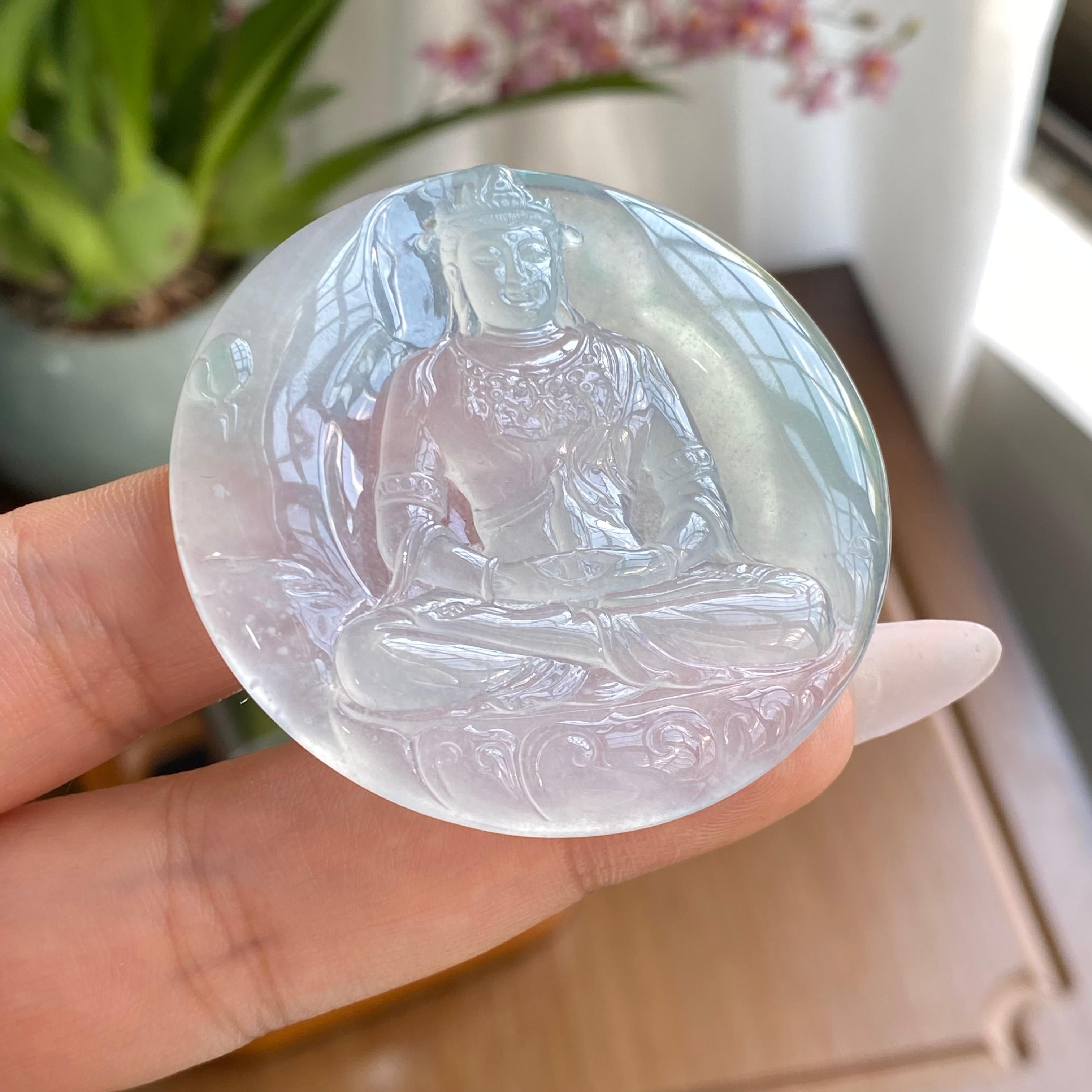 冰种飘花观音吊坠（yc297116）