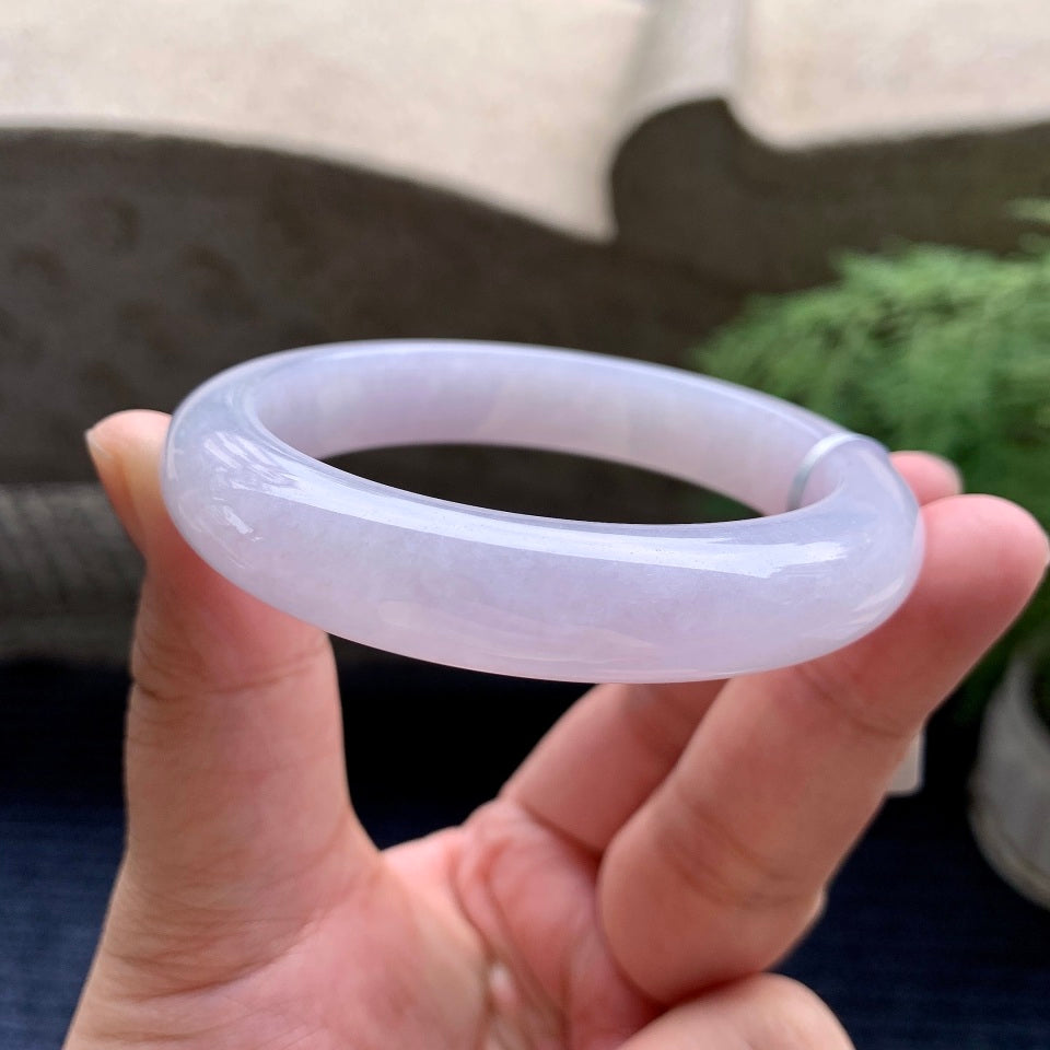 细糯种淡紫罗兰平安镯（56.6mm）（yc107678）