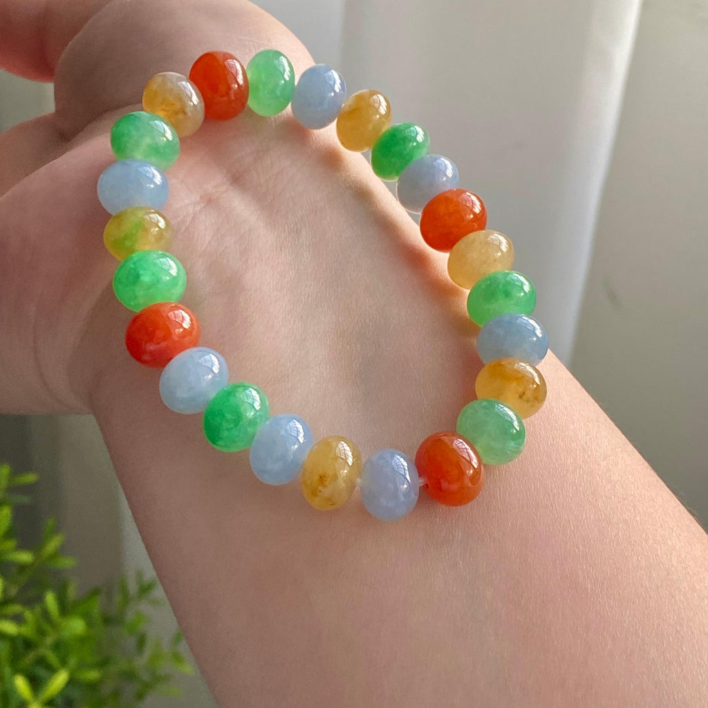 糯冰种多宝灯笼珠单圈手串（24颗）（yc215252）