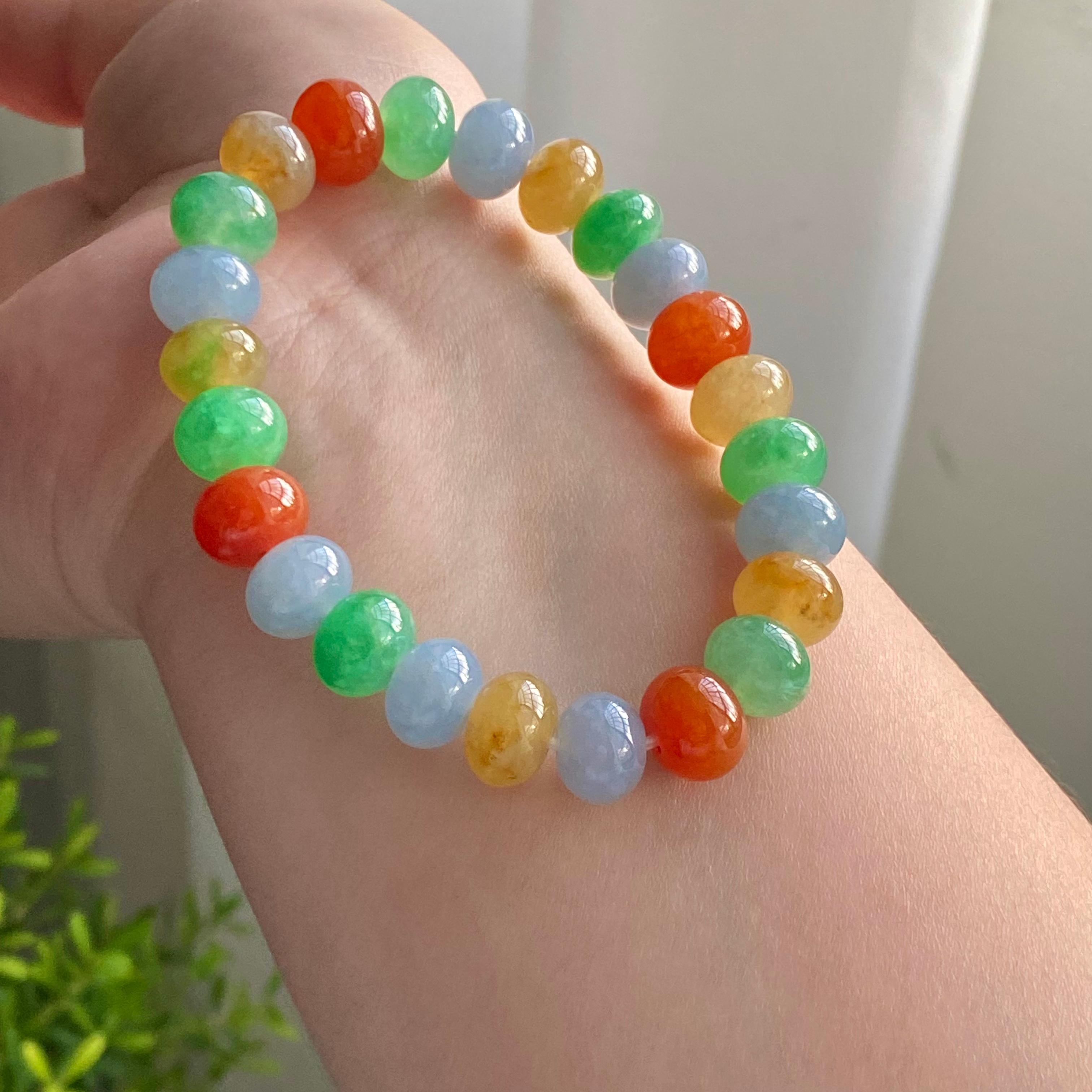 糯冰种多宝灯笼珠单圈手串（24颗）（yc215252）