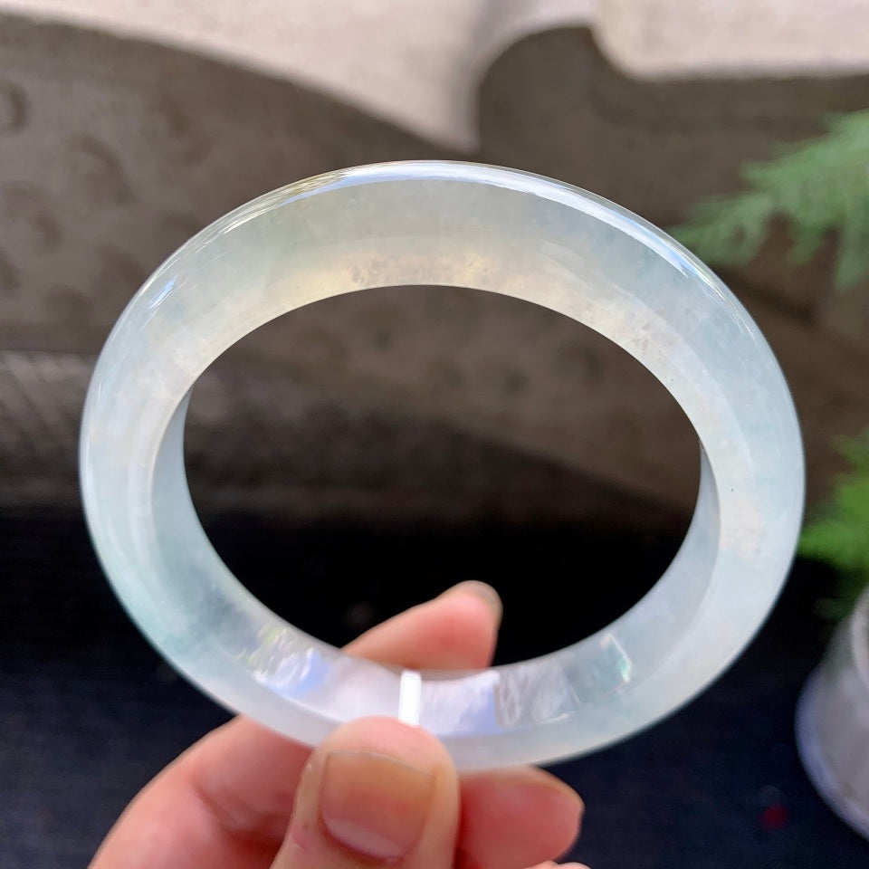 冰种雪花棉黄翡平安镯（56.4mm）（TF07073822）