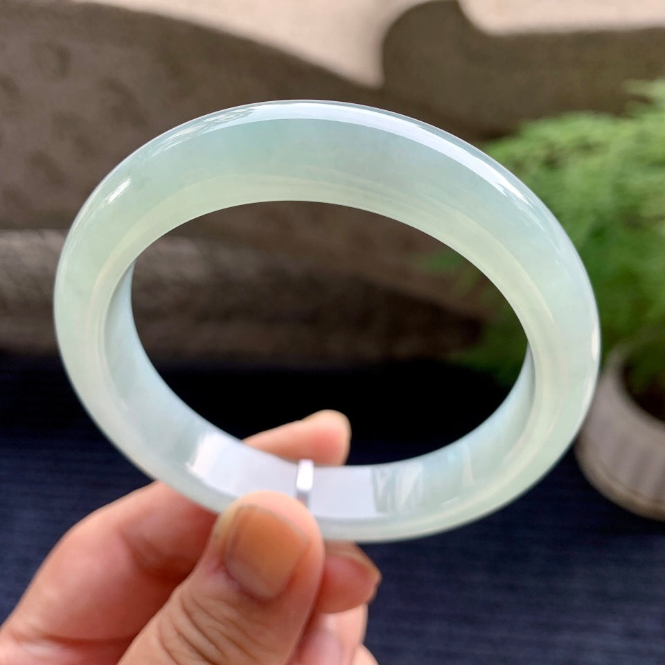 糯冰种晴水底平安镯（57.8mm）（yc107676）