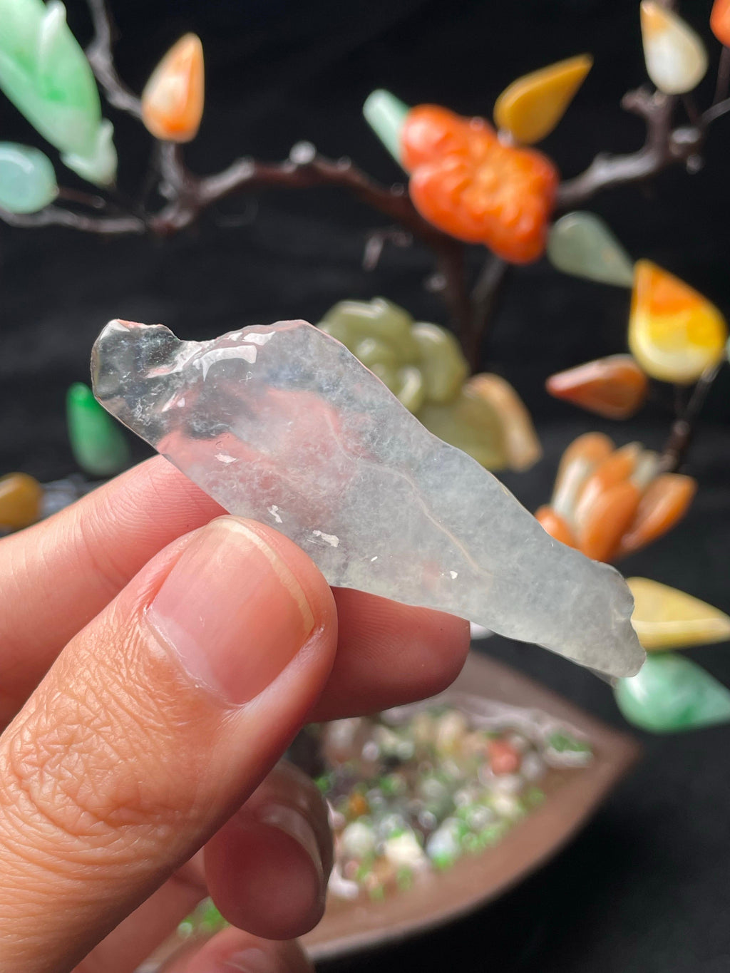 高冰雪花棉随形挂件料（yc503351）