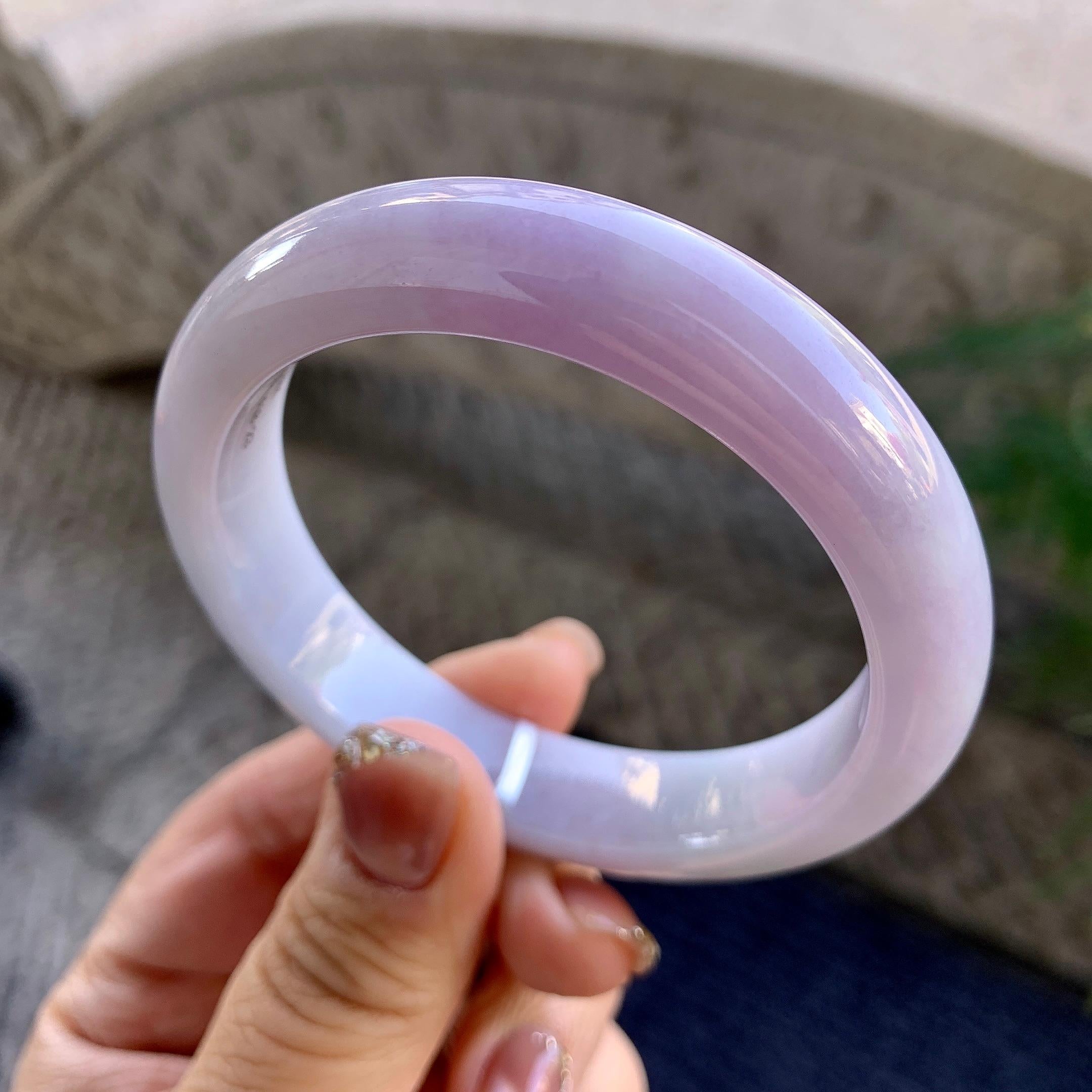 糯种淡紫罗兰平安镯（56.3mm）（yc275325）