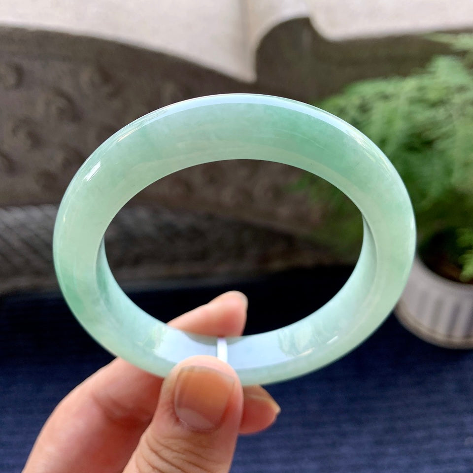 细糯种淡晴底平安镯（55.6mm）（yc093820）