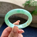 细糯种翠绿洒金贵妃手镯 52.3圈口 天然缅甸A货翡翠（yc701186）