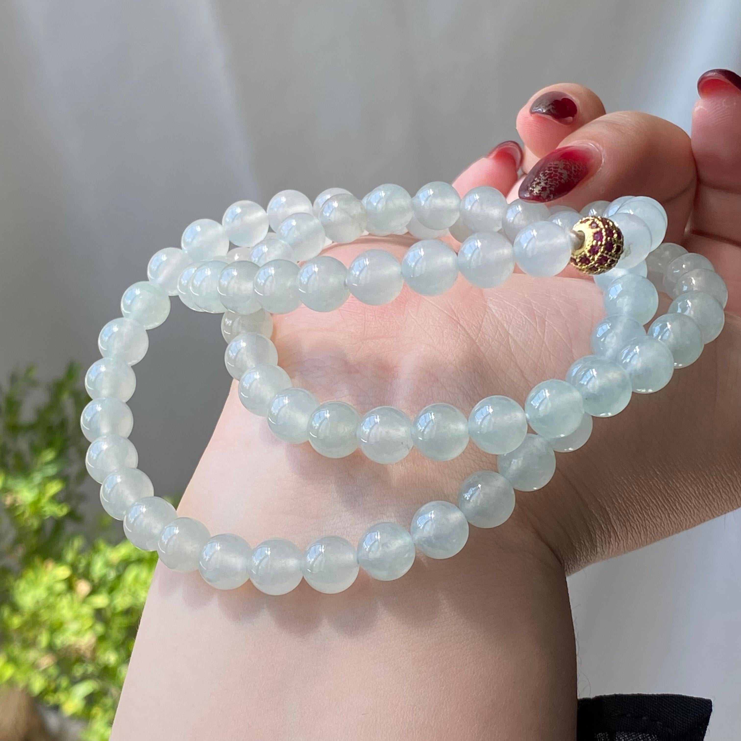 冰种晴底珠链（83颗）（yc213044）