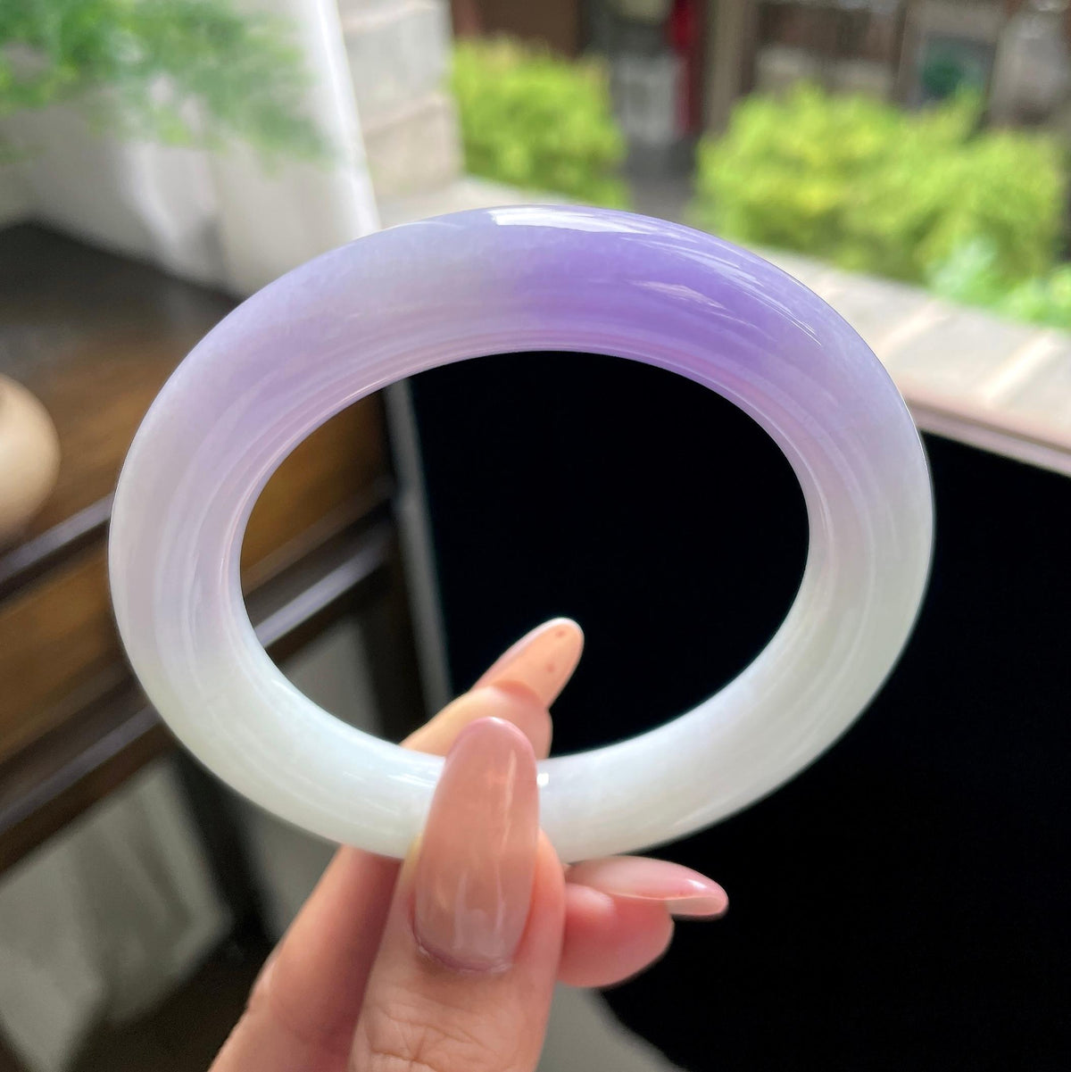 细糯种紫罗兰圆条 57.2圈 天然缅甸A货翡翠（yc703273）