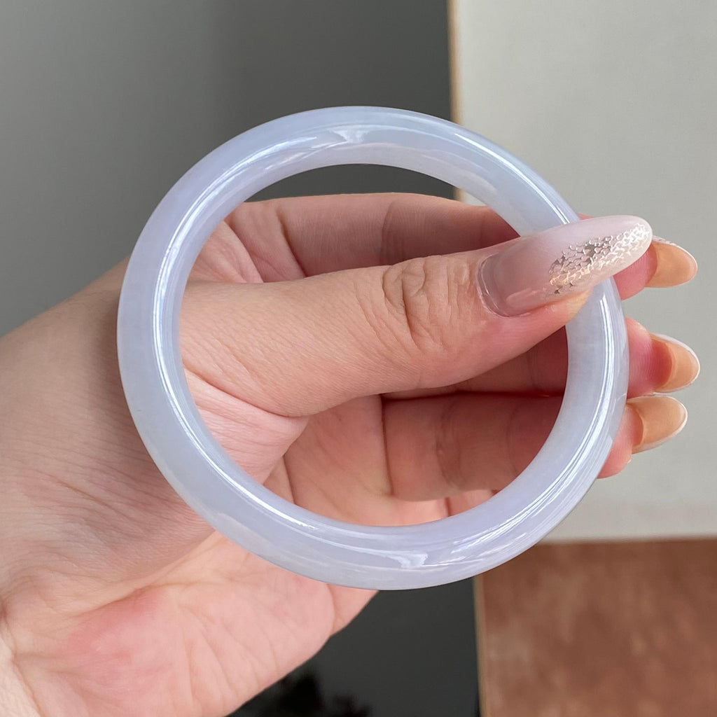 糯冰种春彩圆条手镯（56圈）（yc215999）