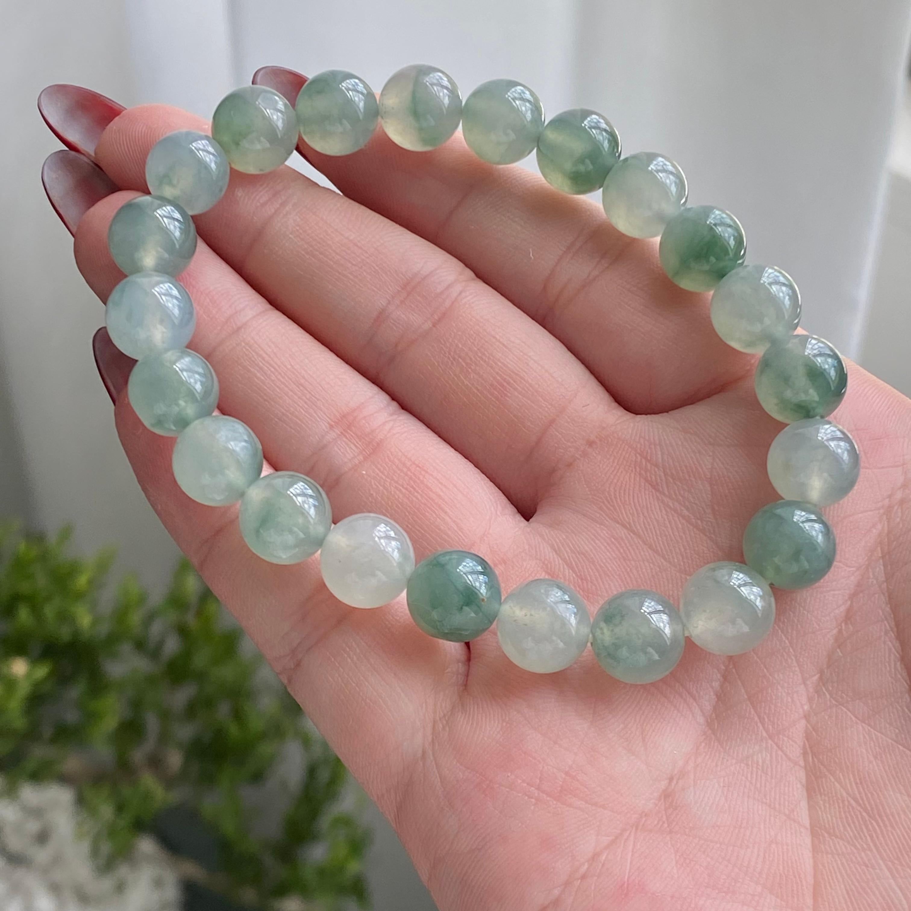 冰种飘花单圈手串（22颗）（yc213868）