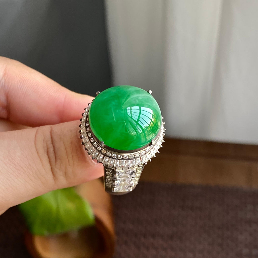 细糯种阳绿裸石蛋面（yc282884）