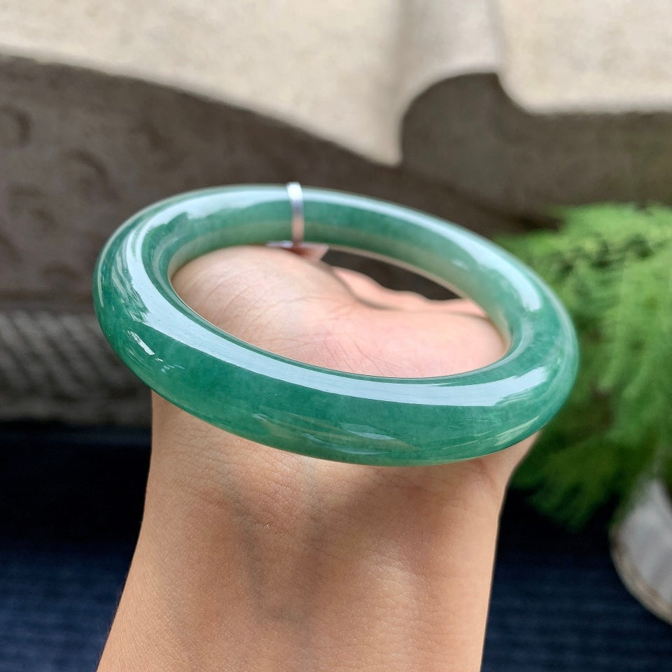 细糯种油青圆条手镯（57.1mm）（yc093336）