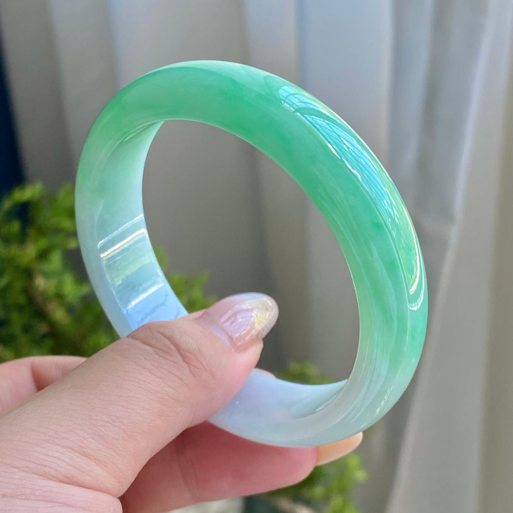 细糯种伴山水平安镯（56圈）（yc214373）