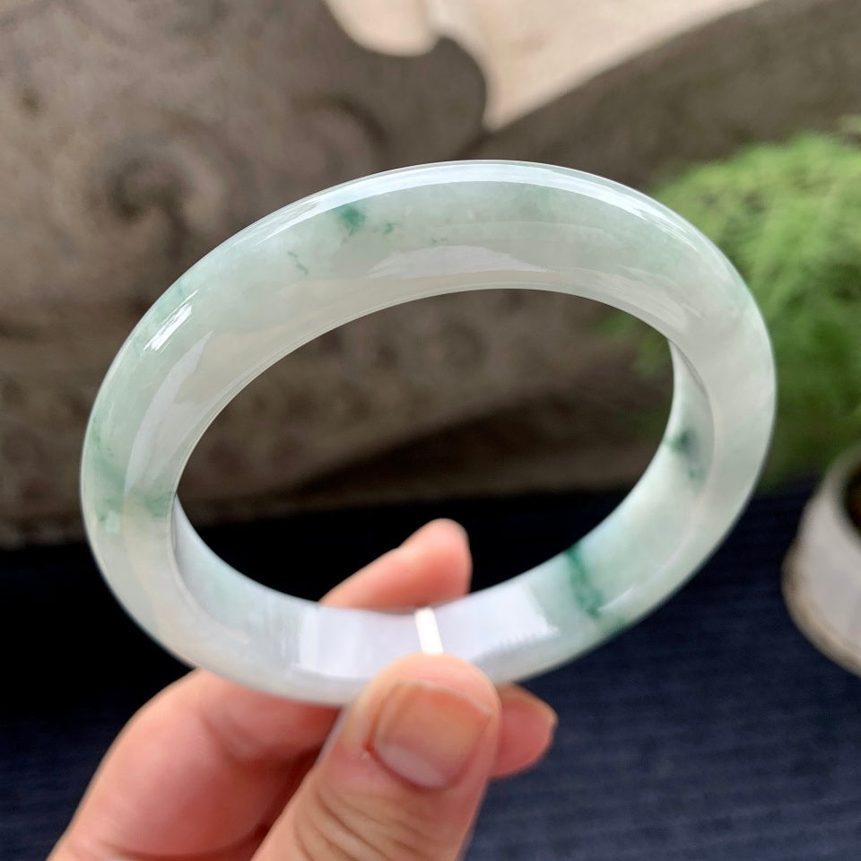 糯种飘花平安镯（58.7mm）（yc090942）