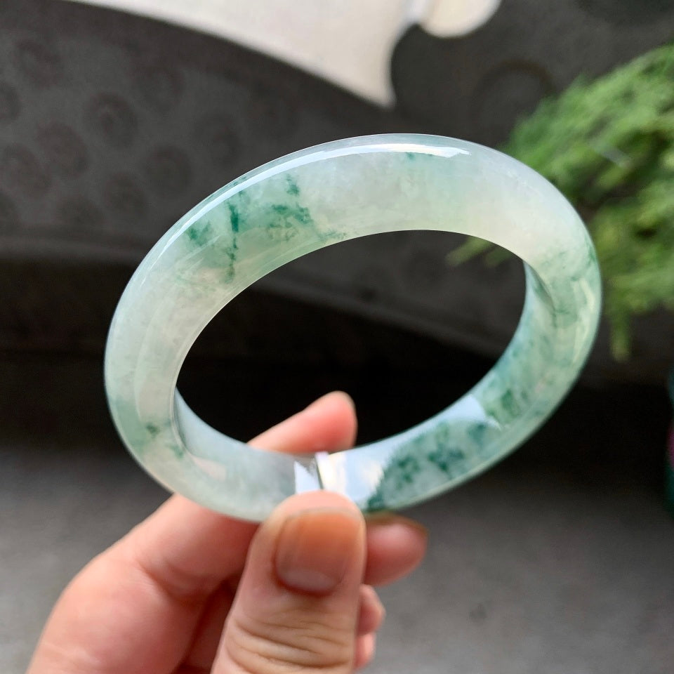 细糯种飘花平安镯（55.7mm）（yc098971）
