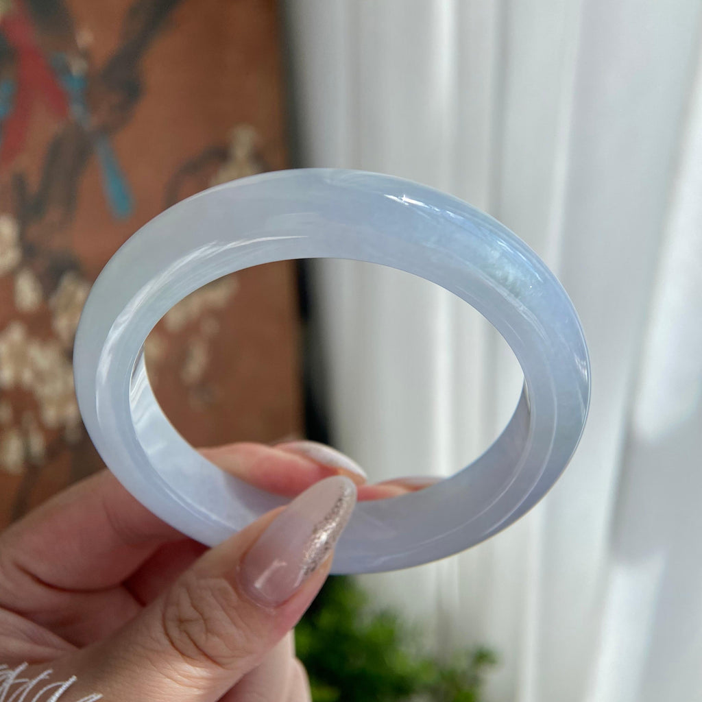 糯冰种淡春彩平安镯（59圈）（yc209984）