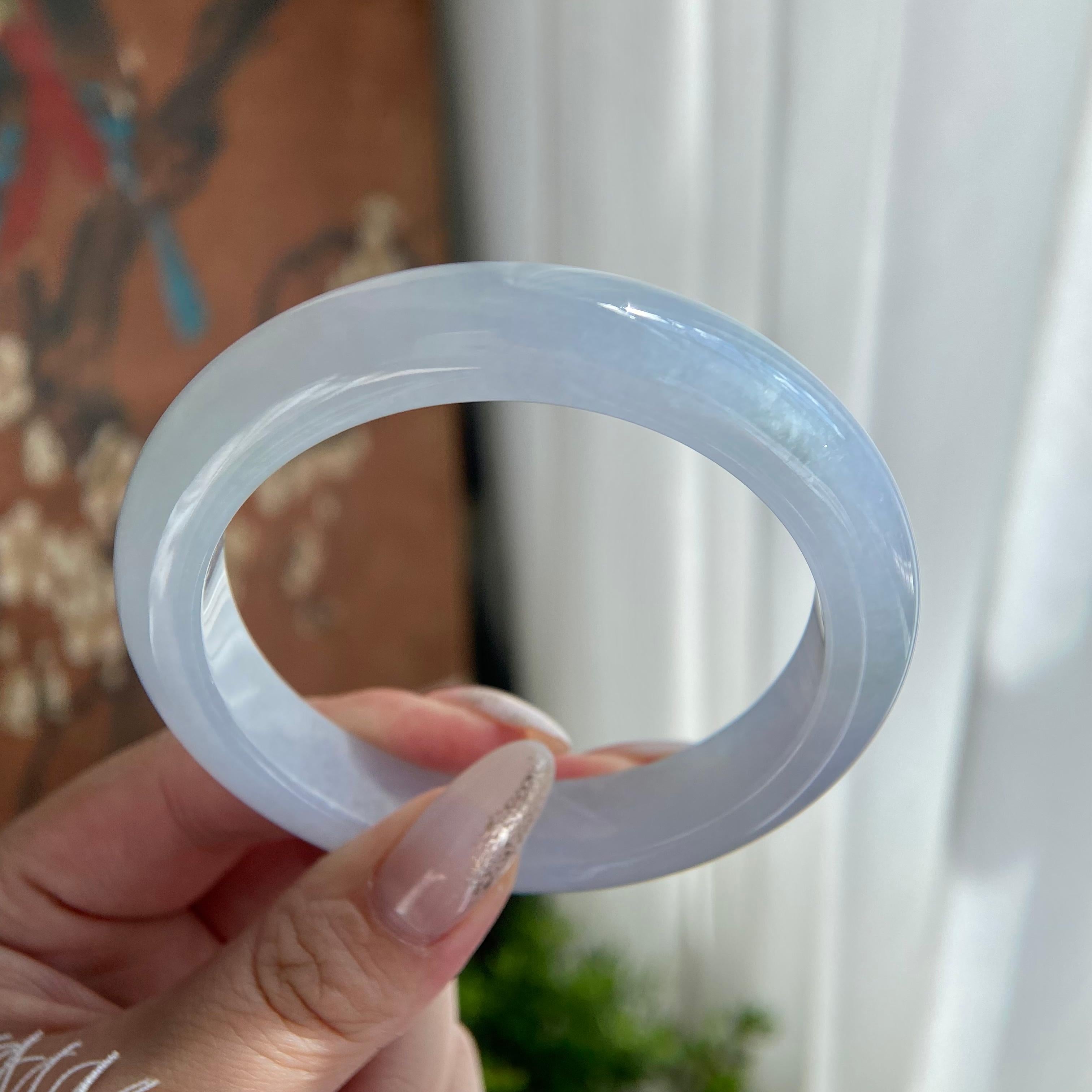 糯冰种淡春彩平安镯（59圈）（yc209984）