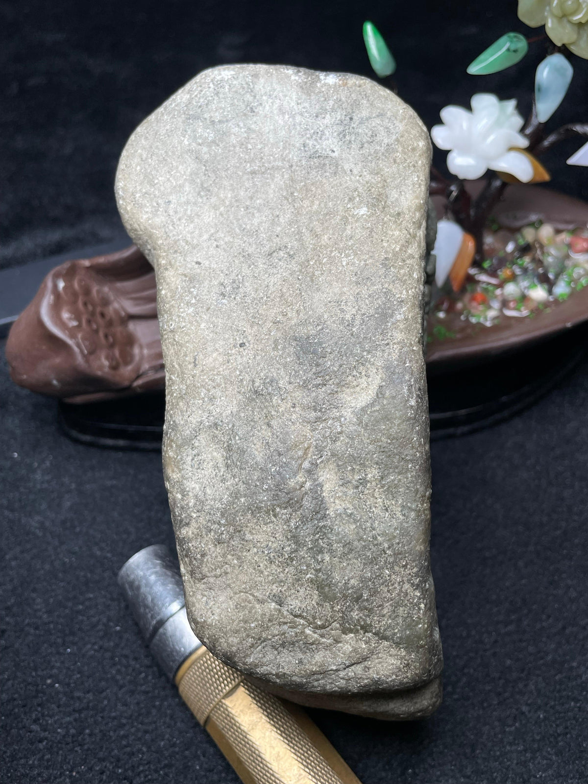 莫西沙开窗冰底飘黄手镯料（yc698329）