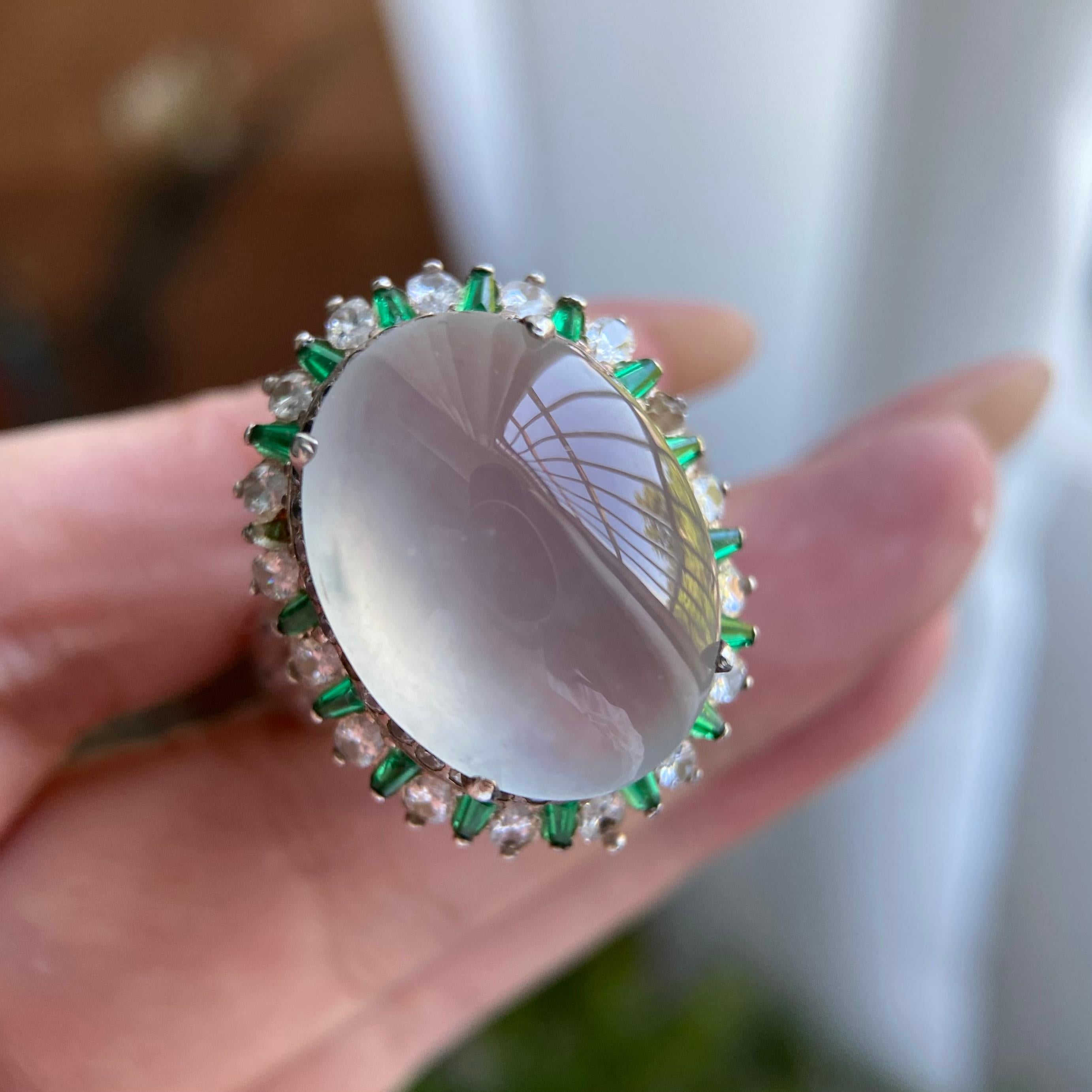 高冰种白月光鸽子蛋戒面裸石（yc234308）