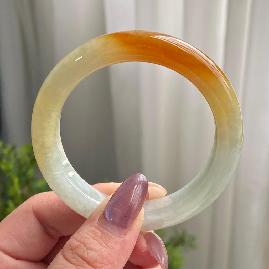 糯冰种黄翡平安镯（51圈）（yc199713）