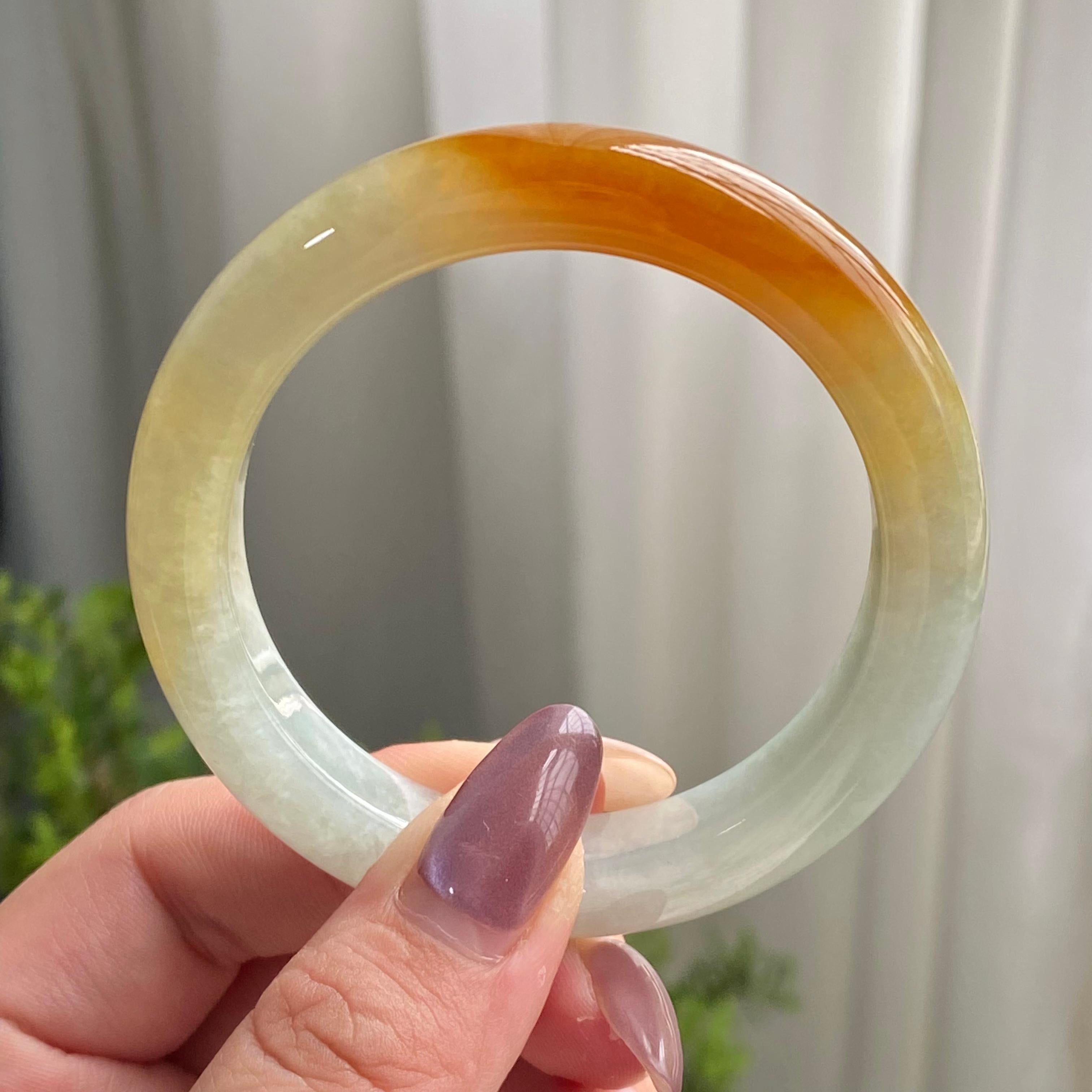 糯冰种黄翡平安镯（51圈）（yc199713）