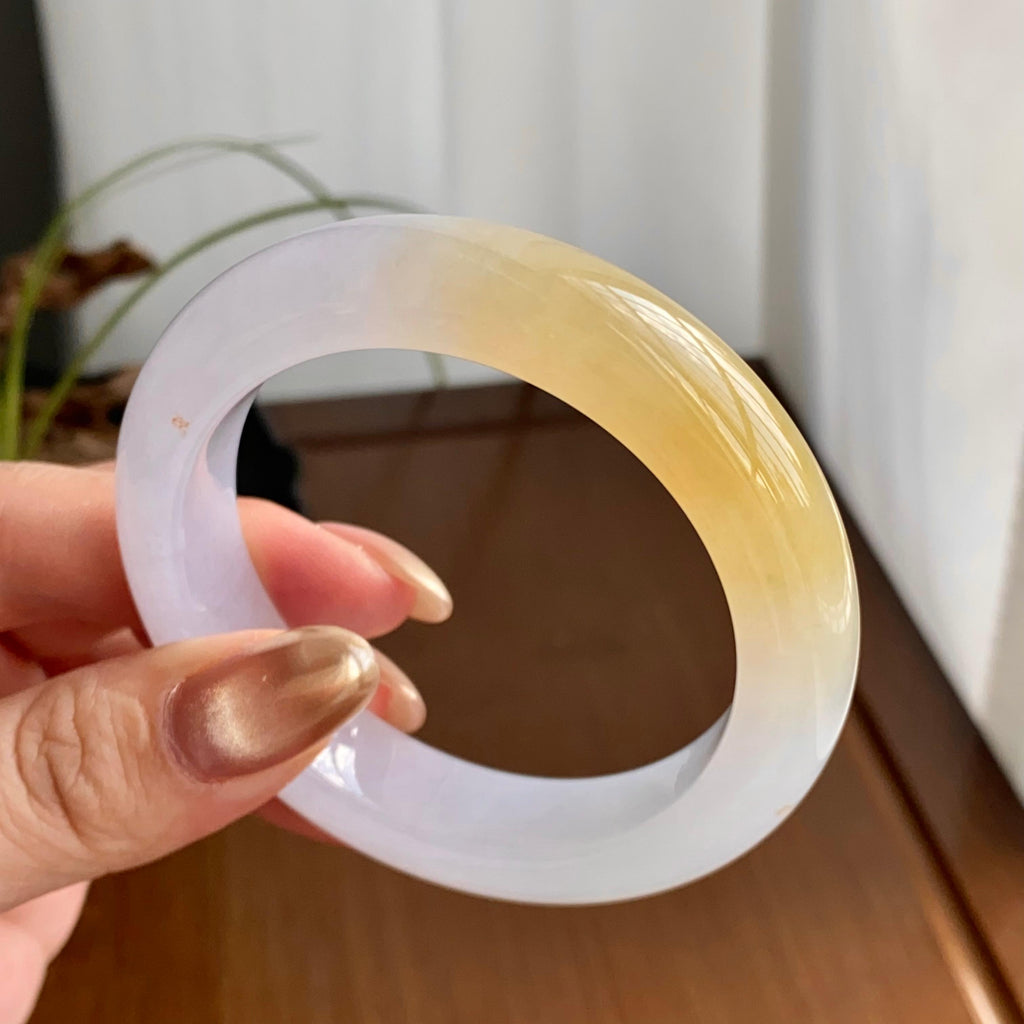 糯冰种黄翡平安镯（52圈）（yc258952）