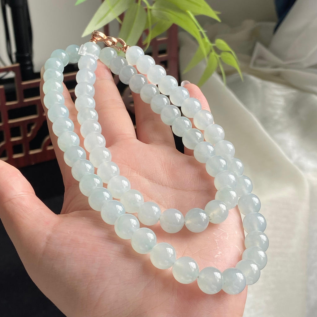 冰种晴底珠链（66颗）（yc196841）