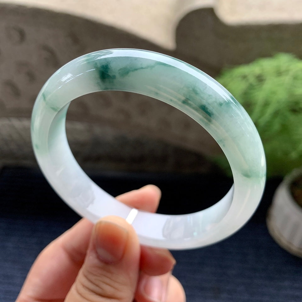 细糯种飘花平安镯（59.2mm）（yc093441）