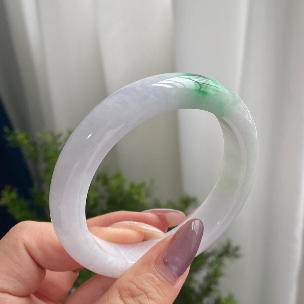 细糯种白底青平安镯（56圈）（yc201864）