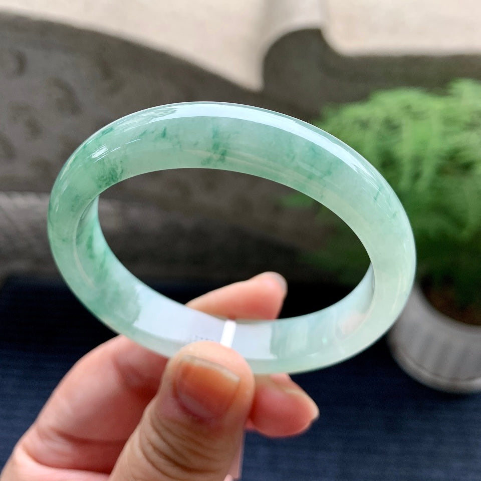 细糯种飘花贵妃手镯（53.2mm）（yc082034）