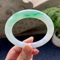 细糯种飘绿圆条手镯（57mm）（yc090547）