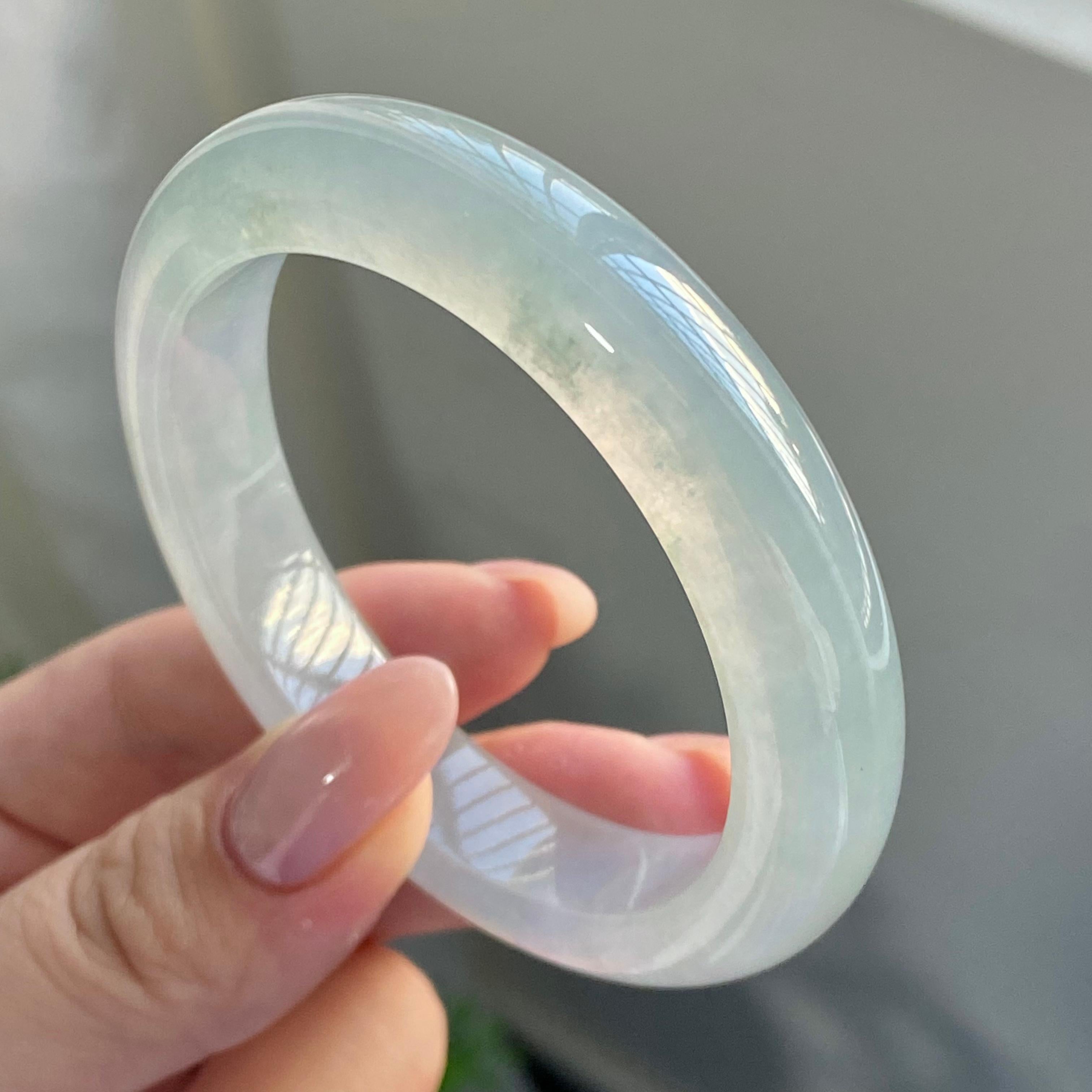 冰种蓝底平安镯（52圈）（yc228766）