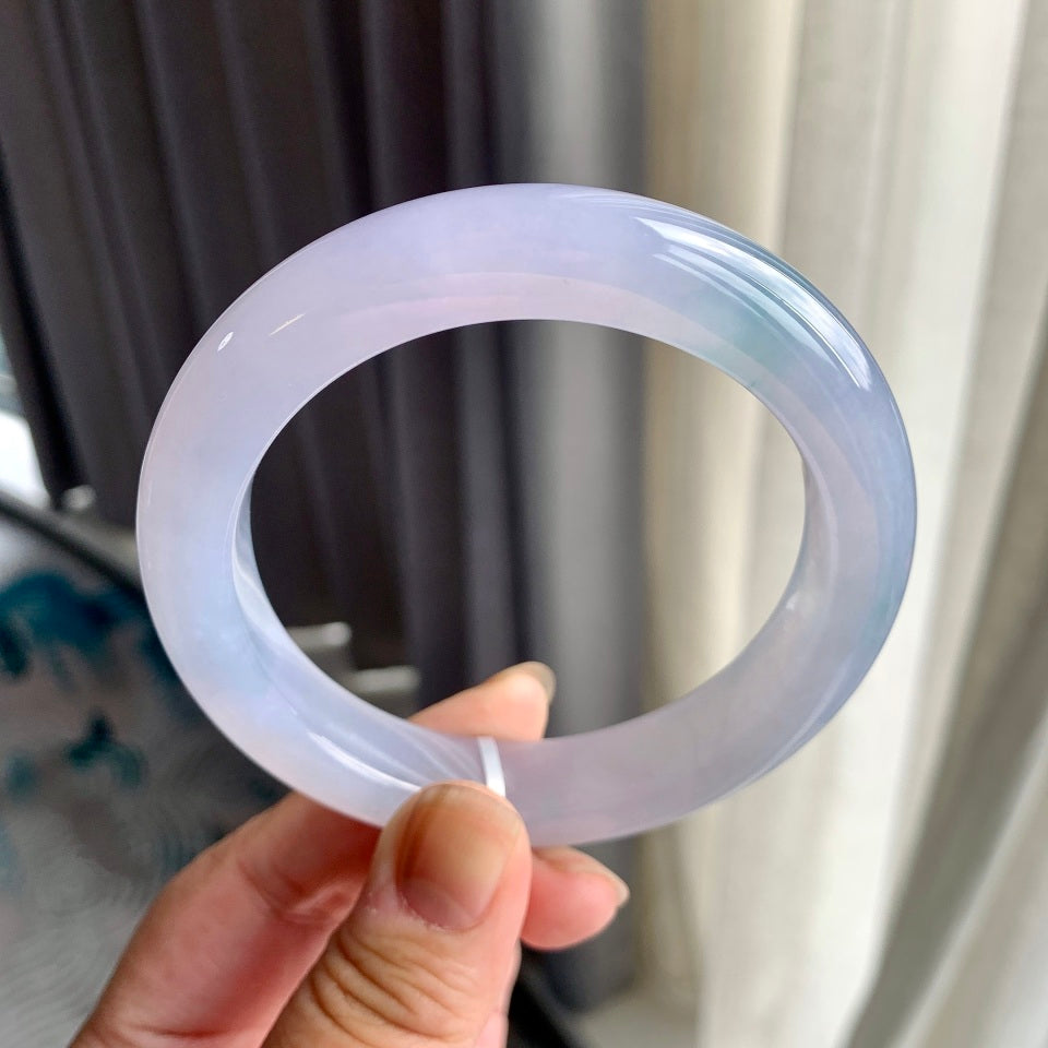 糯冰种紫罗兰平安镯（62.4mm）（yc097111）