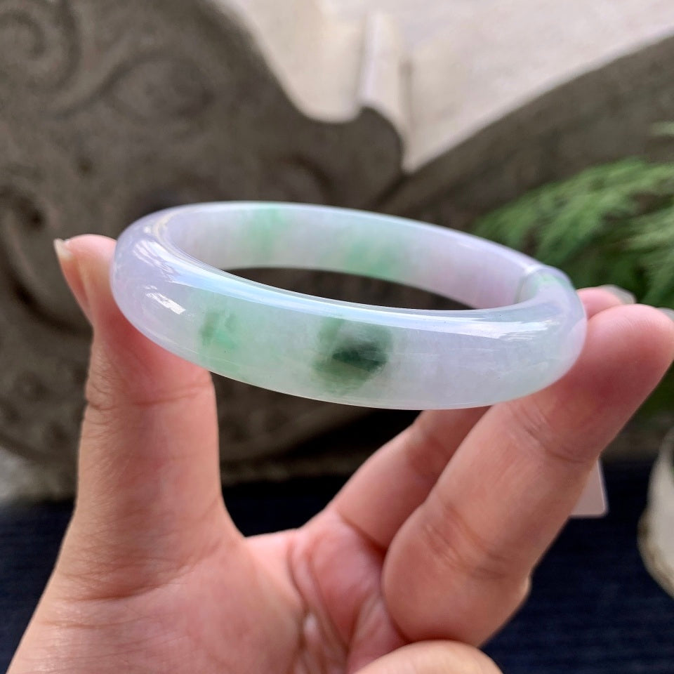 细糯种飘花平安镯（57.6mm）（yc089902）